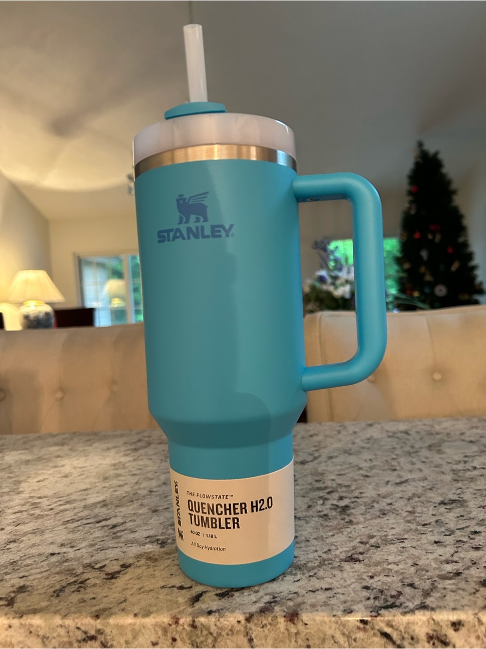 Stanley Quencher Tumbler with Handle - Turquoise Blue